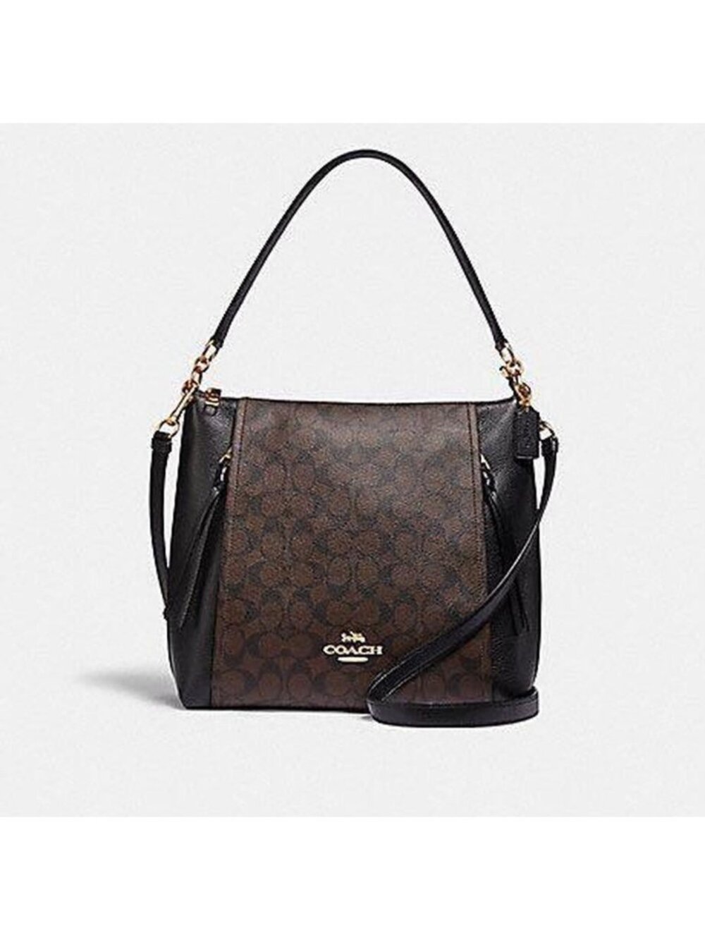 Coach Marlon Hobo Bag Signature Canvas Crossbody + Shoulder Purse